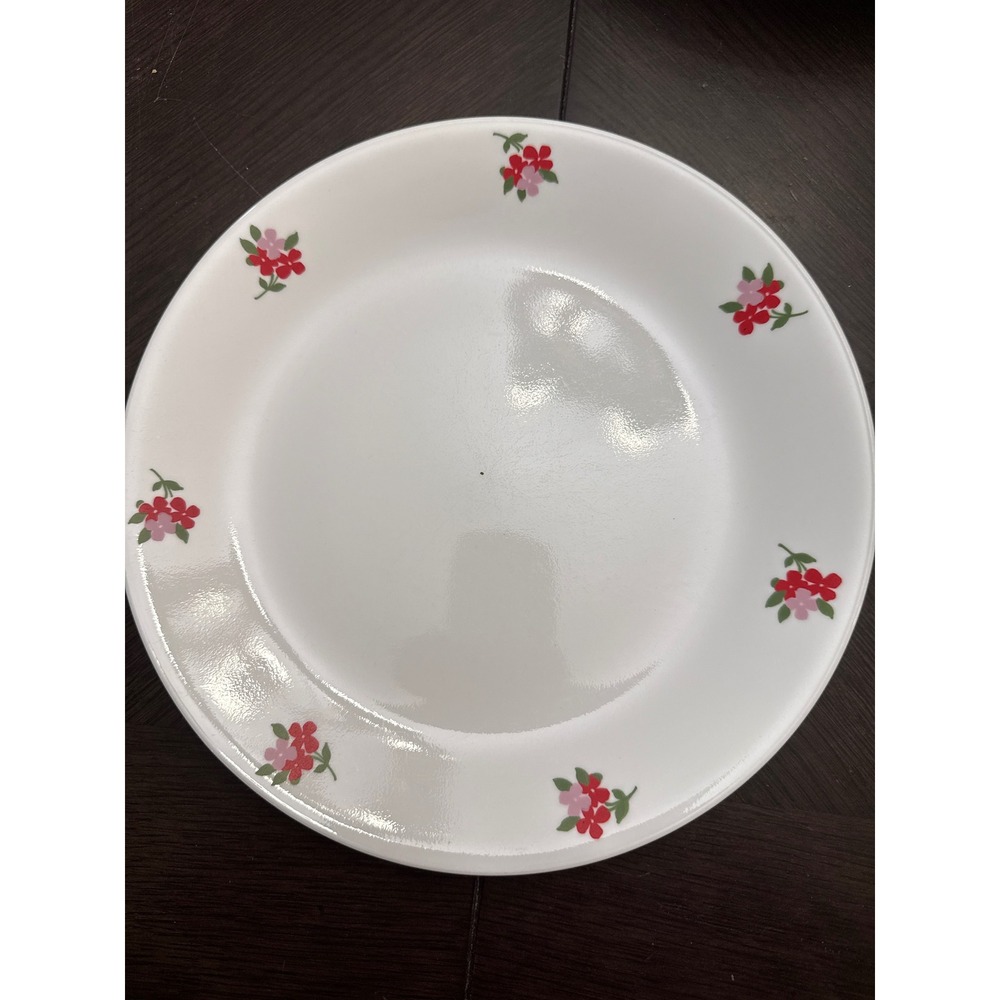 Corelle Pink Trio Dinner Plate 10.25" White Vitrelle Floral Red Pink Flowers